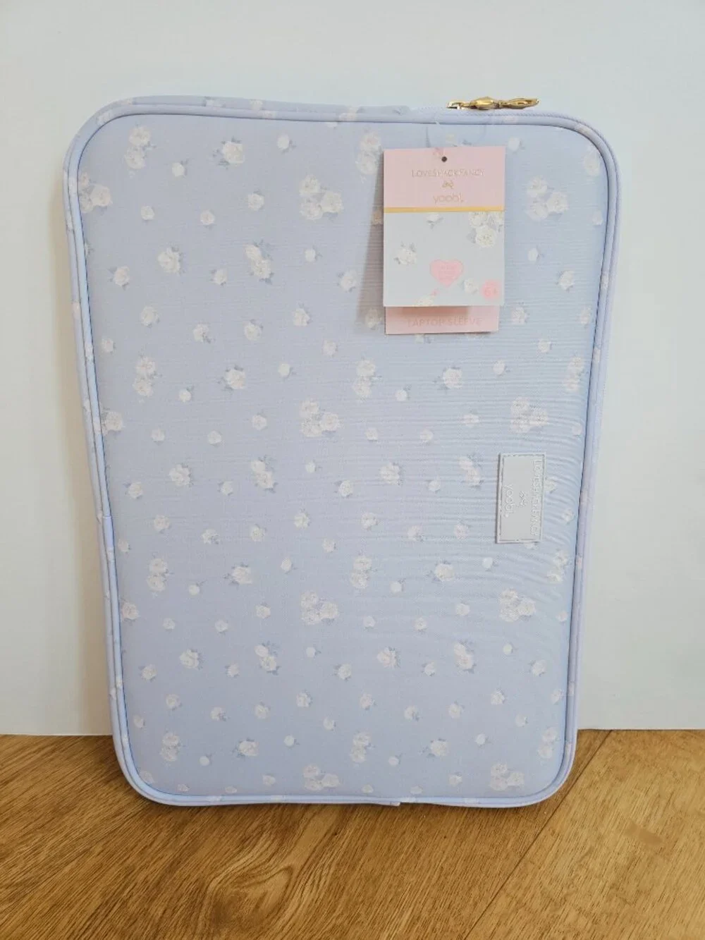 LoveShackFancy Target Yoobi Laptop Sleeve blue Everblooming pencil case pouch 3
